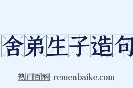 舍弟生子造句是什么意思的图片